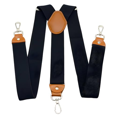 Guador Hosenträger Herren, Hosenträger Y Style Hosenträger Für Herren Breit 3,5 Cm Extra Stark Einstellbar Breit Einheitsgröße Hosenträger (Schwarz Gelb(Druckknopf-Stil)) von Guador