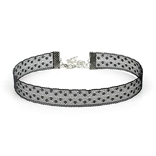 Choker Halskette, Halsband Schwarz Choker Hohl Spitze Choker Halsband Gothic 37cm Tattoo Halsband von Gualiy