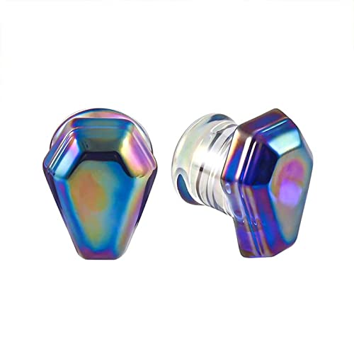 Gualiy 2 STK Glas Tunnel 6mm, Tunnel Damen Geometrisch Form Bunt Ohr Plug Herren von Gualiy