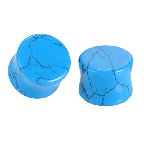 Gualiy 2 Stk Stein Flesh Tunnel, Ohr Plug Damen 8mm Blau Stein Tunnel Ohr von Gualiy