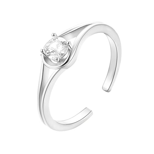 Gualiy 585 Gold Ring Damen, 14 Karat Weißgold Ringe Eheringe 6x6mm Rund Moissanit Einstellbar Ring Größe 52 Gualiy 585 Gold Ring Damen, 14 Karat Weißgold Ringe Eheringe 6x6mm Rund Moissanit Einstellbar Ring Größe 52 von Gualiy