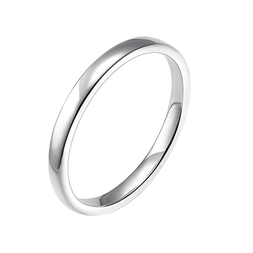 Gualiy 9 Karat Gold Schmuck Damen Ring, Weißgold Hochzeit Ring Damen 2MM Hochpoliert Ringe Größe 54 von Gualiy