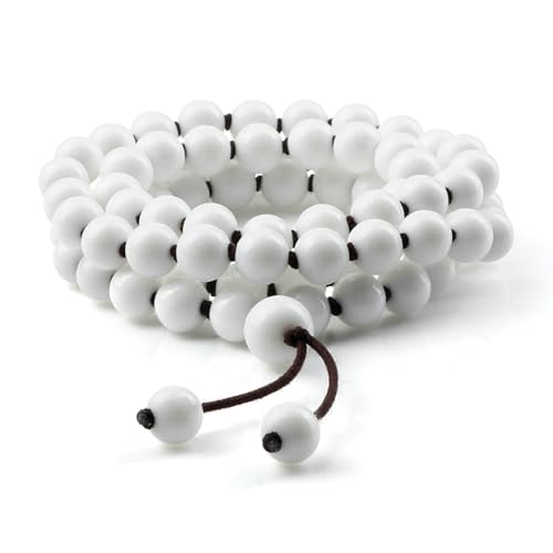 Gualiy Armband Damen Edelstein, 8MM Poliert Weiß Porzellan Armband für Herren von Gualiy
