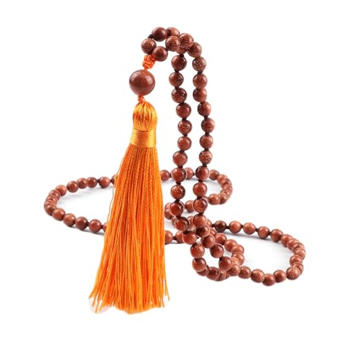 Gualiy Armband Damen Perlen Naturstein, 6MM Braun Stein Armband mit Quasten für Herren von Gualiy