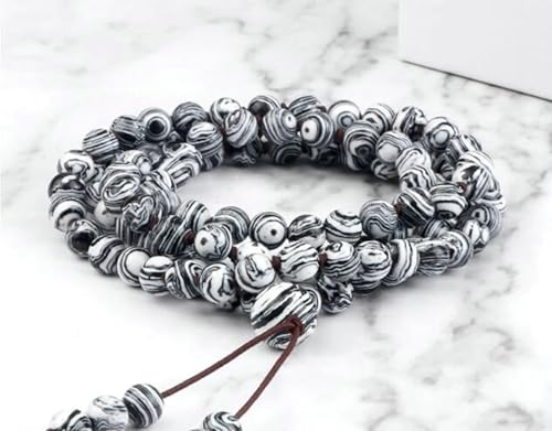 Gualiy Armband Edelstein Damen, 6MM Grau Malachit Armband für Herren von Gualiy