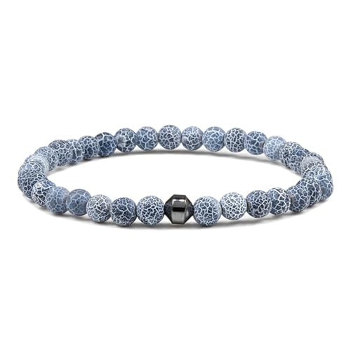 Gualiy Armband Edelstein Herren, 6MM Stein Armband für Damen 18CM von Gualiy