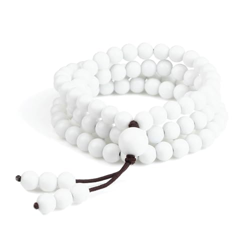 Gualiy Armband Edelstein Herren, 6MM Weiß Porzellan Armband für Damen von Gualiy