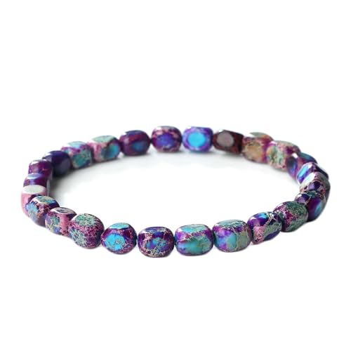 Gualiy Armband Edelstein Herren, Unregelmäßig Quadrat Stein Armband für Damen 19CM von Gualiy