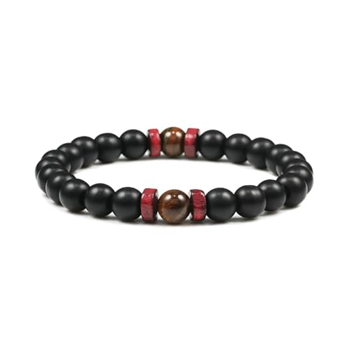 Gualiy Armband Elastisch Herren, 8MM Matt Stein Armband für Damen von Gualiy