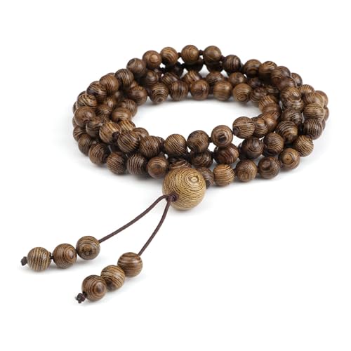 Gualiy Armband Naturstein Perlen, 6MM Holz Perlen Armband für Damen Herren von Gualiy