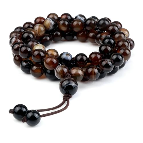 Gualiy Armband Stein Damen, 8MM Achat Stein Armband für Herren von Gualiy