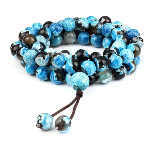 Gualiy Chakra Armband Damen, 8MM Achat Stein Armband für Herren von Gualiy