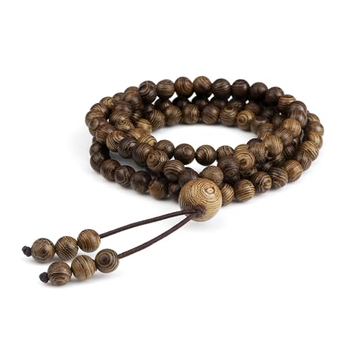 Gualiy Chakra Armband Edelstein, 6MM Holz Perle Armband für Damen und Herren von Gualiy