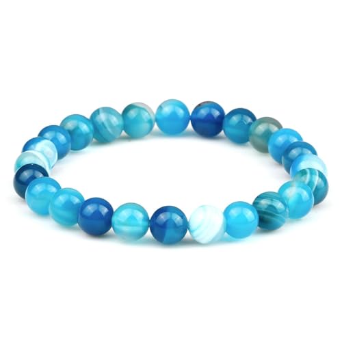 Gualiy Chakra Armband Edelstein, 8MM Achat Stein Armband für Damen und Herren von Gualiy