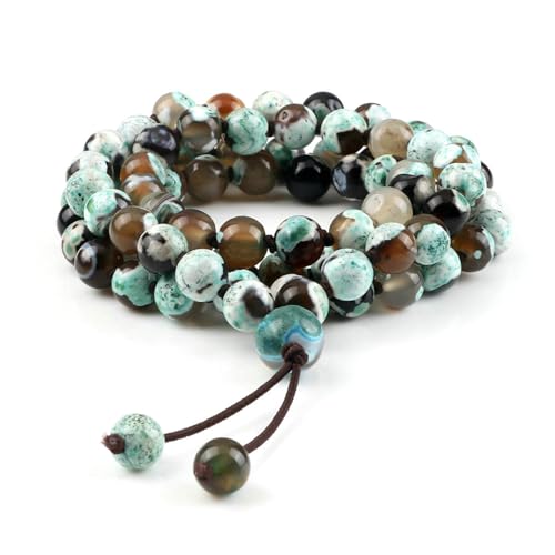 Gualiy Chakra Armband Herren, 8MM Achat Stein Armband für Damen von Gualiy