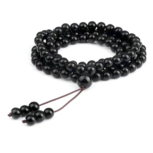 Gualiy Edelstein Armband Herren, 6MM Poliert Stein Armband für Damen von Gualiy