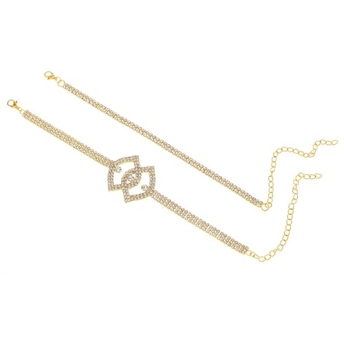 Gualiy Fußkettchen Damen Gold, Fußkettchen Doppellagige Kette mit Zirkonia Fußkette Verstellbar 20.7+10cm von Gualiy