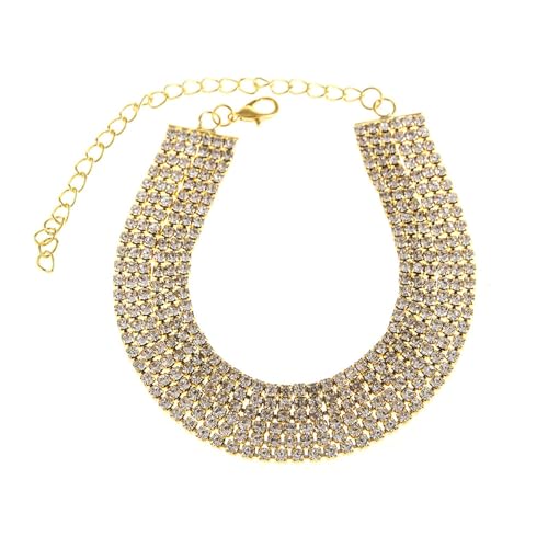 Gualiy Fußkettchen Freundschaft, Fußkettchen Gold 3 Schicht Zirkonia Kette Damen Fußkette 20+10.3cm von Gualiy