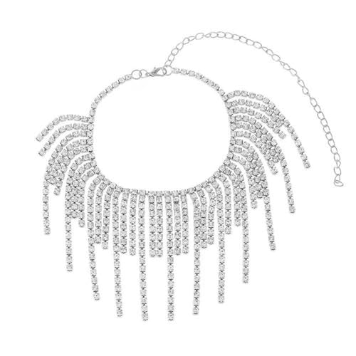 Gualiy Fußkettchen Freundschaft, Fußkette Damen Silber Zirkonia Tennis-Kette Fußkette Frauen Boho 26+10cm von Gualiy