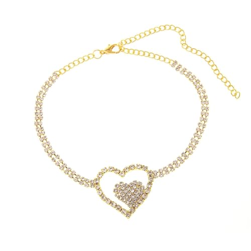 Gualiy Fußkette Damen Gold, Fußkettchen Zirkonia Kette mit Herz Fußkettchen Verstellbar 23.5+10cm Gualiy Fußkette Damen Gold, Fußkettchen Zirkonia Kette mit Herz Fußkettchen Verstellbar 23.5+10cm von Gualiy