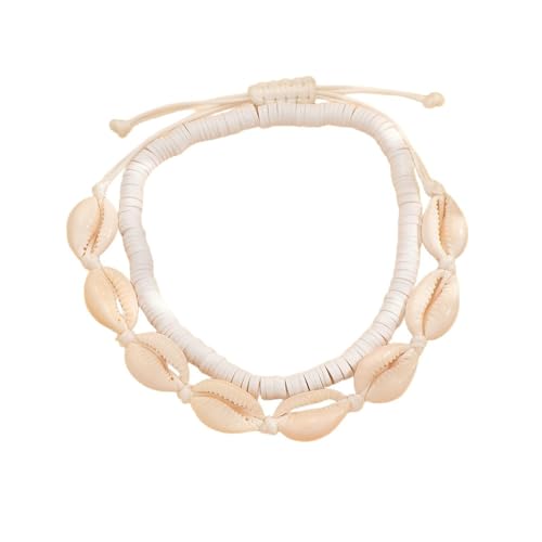 Gualiy Fußkette Damen Muschel, Fußkettchen Doppelt Muschel Kette Damen Fußkette von Gualiy
