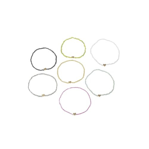 Gualiy Fußkette Damen Perlen, Fußkettchen Mehrschichtig Perle Kette mit Herz Damen Fußkette von Gualiy