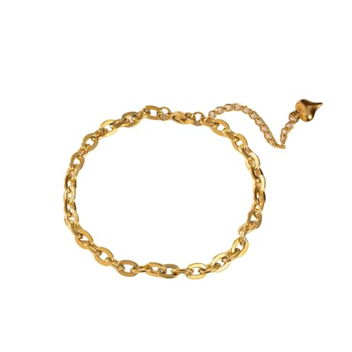 Gualiy Fußkette Gold Edelstahl, Fußkette Damen Rolo Kette Fussketten Frauen Boho von Gualiy
