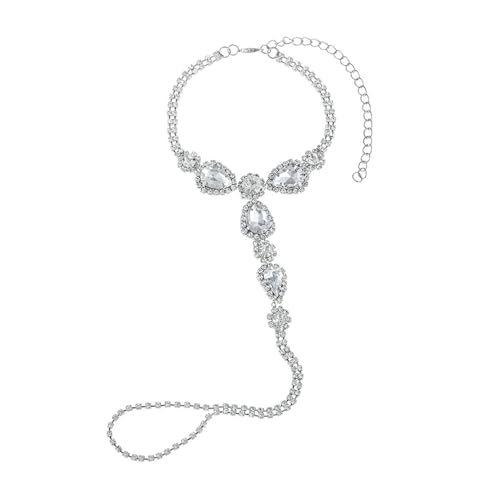Gualiy Fußketten Damen Silber, Fußkettchen mit Träne Zirkonia Damen Fußkette 20.7+10cm von Gualiy