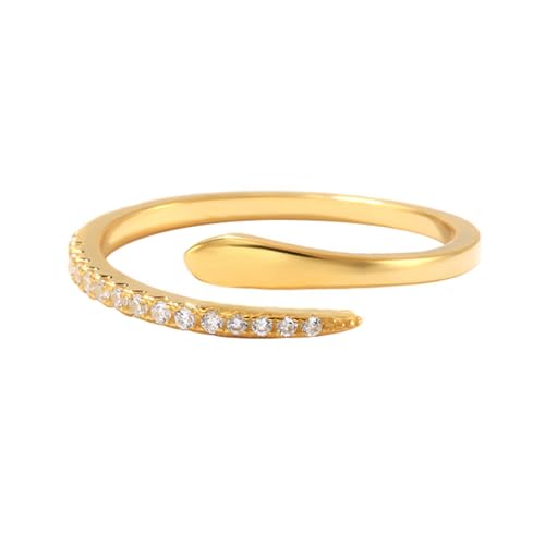 Gualiy Gold 375 9 Karat Ringe, Gelbgold Trauringe Eheringe mit Rund Moissanit Einstellbar Damen Ring Größe 54 von Gualiy