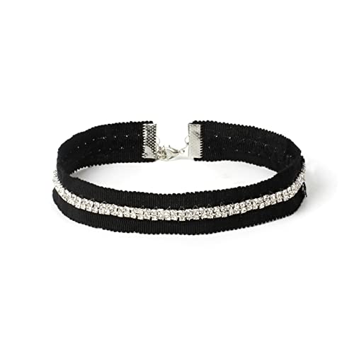 Gualiy Halsband Choker Damen, Choker Halsband Schwarz mit Zirkonia Halsband Punk Frauen 37cm Tattoo Halskette von Gualiy