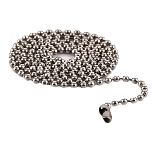 Gualiy Halskette Edelstahl Männer, Damen Kette Silber 2.4MM Perlen Kette Halsketten 80CM von Gualiy