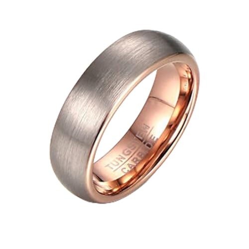 Gualiy Herren Ringe, Wolfram Roségold Matt Eheringe für Männer, Roségold, Größe 65 (20.7) von Gualiy