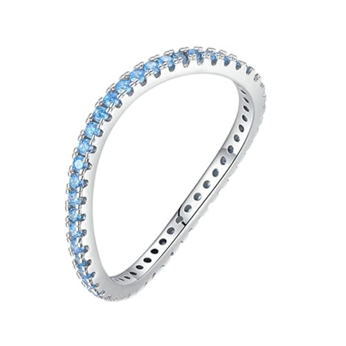 Gualiy Hochzeit Ring Weissgold, 9 Karat Eheringe Verlobungsringe mit Rund Form Topas Damen Ringe Größe 49 von Gualiy