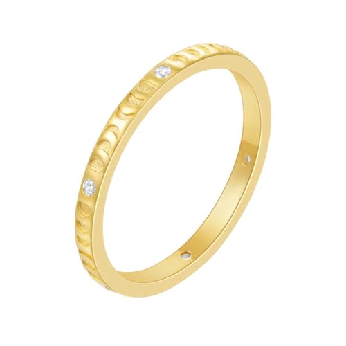 Gualiy Hochzeitsringe Gelb Gold, 9 Karat Gold Ring Ehering Mond mit Rund Form Moissanit Damen Ring Größe 52 Gualiy Hochzeitsringe Gelb Gold, 9 Karat Gold Ring Ehering Mond mit Rund Form Moissanit Damen Ring Größe 52 von Gualiy