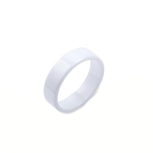 Gualiy Männer Ringe Keramik, Weiß Hochzeitsringe Herren 6MM Hochglanz Poliert Ringe Größe 67 (21.3) von Gualiy