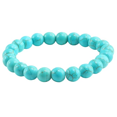 Gualiy Naturstein Armband Damen, Blau Türkis Armband für Herren von Gualiy