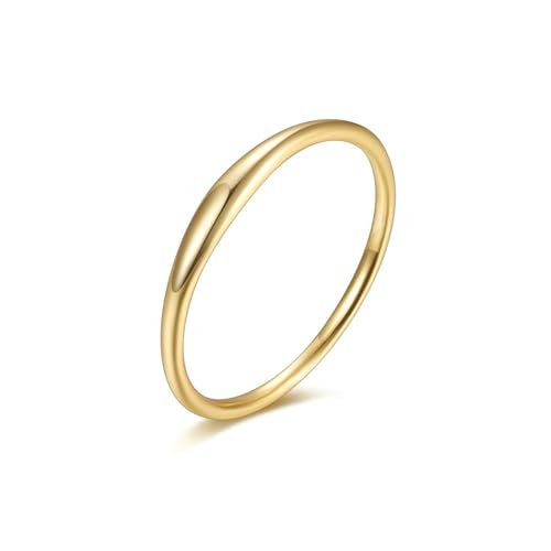 Gualiy Ring Damen 9 Karat, Gelbgold Damen Ringe Ehering Hochpoliert Sipmle Ring Größe 60 von Gualiy