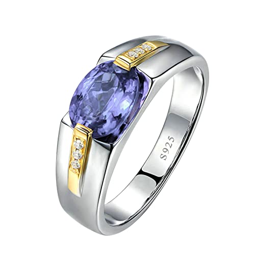 Gualiy Silber 925 Ringe Damen, Ring Damen Silber Verlobung Zweifarbig Oval Form Lavendel Lila Zirkonia Ring Größe 53 (16.9) von Gualiy