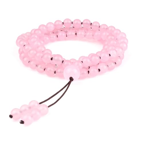 Gualiy Stein Armband Damen, 6MM Rosa Stein Armband für Herren von Gualiy