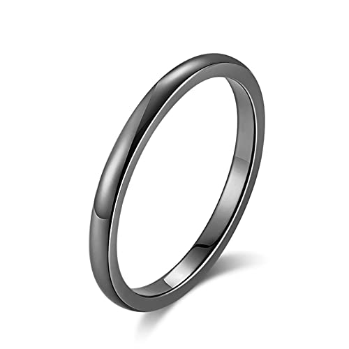 Gualiy Trauringe Partnerringe, Edelstahl Ringe Schmuck 2MM Dünne Stapelbare Bands Ring Pinky Ring Größe 57 (18.1) von Gualiy