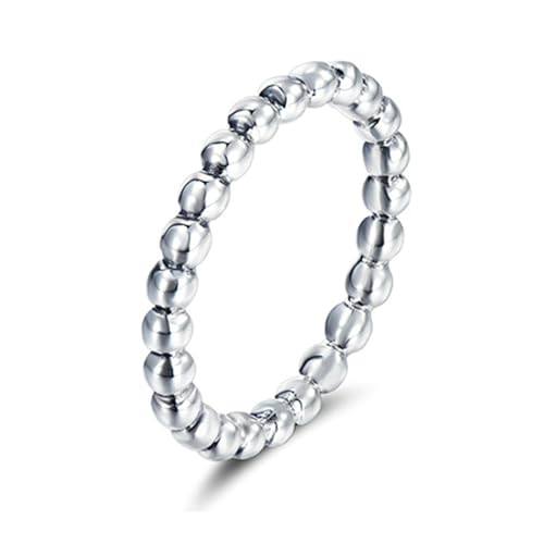 Gualiy Trauringe Weißgold 375, 9 Karat Ringe Verlobungsringe 2.7MM Perle Damen Ring Größe 57 von Gualiy