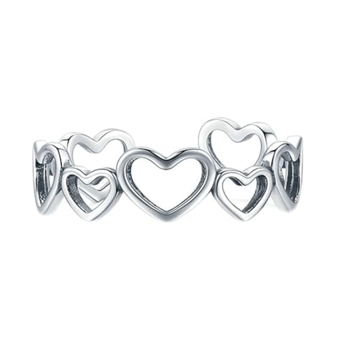 Gualiy Verlobungsring 585 Weißgold, 14 Karat Eheringe Partnerringe Trauringe Hohl Herz Öffnen Damen Ringe Größe 57 von Gualiy