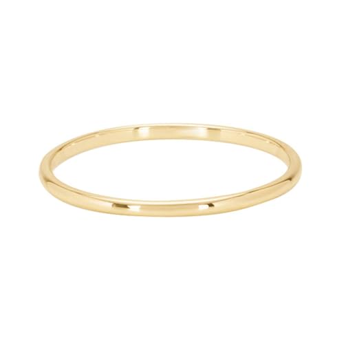 Gualiy Verlobungsring 9 Karat, Gelbgold Trauringe Eheringe Hochpoliert Stapelbar Damenring Größe 54 von Gualiy