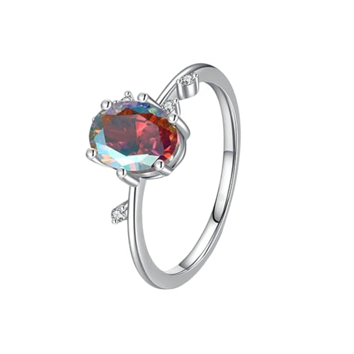 Gualiy Weißgold Ring Damen, 14 Karat Verlobungsringe Damen Oval Form Granat Ring Größe 52 Gualiy Weißgold Ring Damen, 14 Karat Verlobungsringe Damen Oval Form Granat Ring Größe 52 von Gualiy