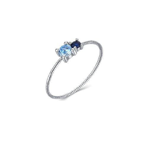 Gualiy Weißgold Verlobungsring Damen, 9 Karat Eheringe Freundschaftsringe Ringe mit Topas und Labor Erstellter Saphir Ring Größe 49 von Gualiy