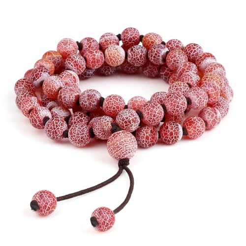 Gualiy Yoga Armband Damen, 8MM Rot Stein Armband Elastisch für Herren von Gualiy