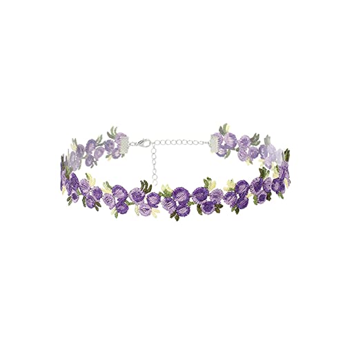 Halskette Damen Choker, Halsschmuck Damen Halsband Spitze Blume Gothic Choker Halsband Für Damen 37cm Tattoo Halsband von Gualiy