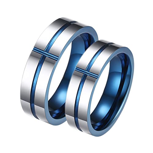 Verlobungsringe Wolfram Paar mit Gravur, Partnerringe Für Sie Und Ihn Set 6mm Schwarz Gebürstet Ring Abgeschrägte Kante Damen 62 (19.7) + Herren 62 (19.7) von Gualiy