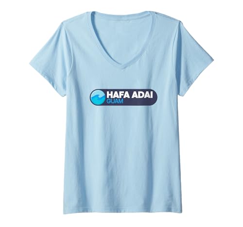 Damen Hafa Adai Logo-Emblem - Hafa Adai Guam T-Shirt mit V-Ausschnitt Damen Hafa Adai Logo-Emblem - Hafa Adai Guam T-Shirt mit V-Ausschnitt von Guam Adventure Gear