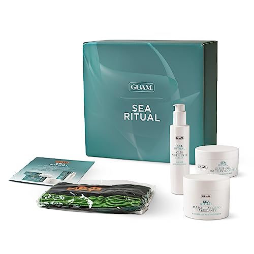 Guam, Box Kollektion Sea Ritual, 3-Produkte-Behandlung + Handtuch, Intensiv straffende Behandlung mit Straffender Körpermaske, Peeling-Gel, Nährendes Körperöl, Made in Italy von Guam